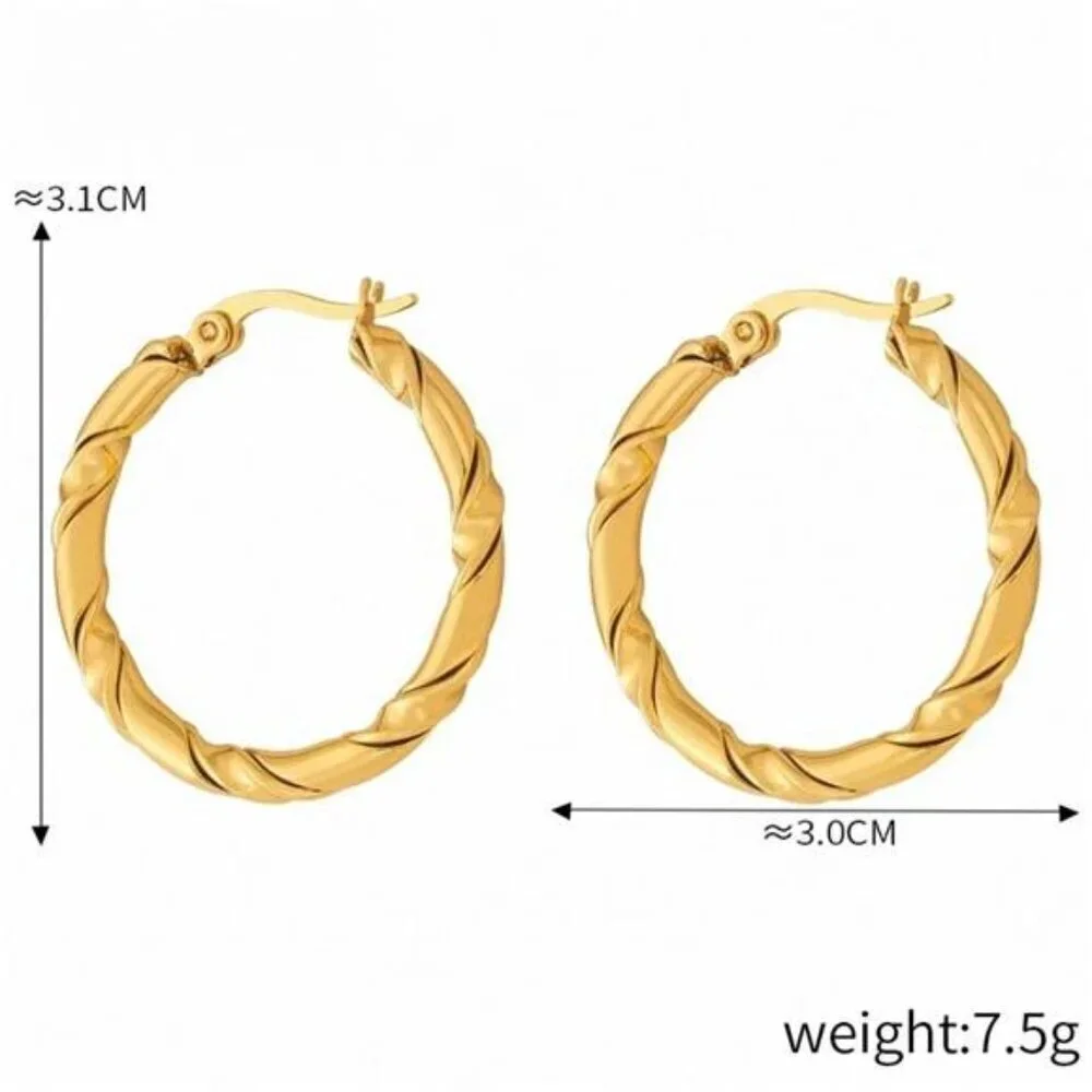 18K Gold-Plated Hoop Earrings - Picture 2 of 5